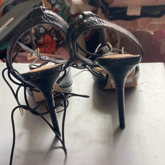 Aldo Black Strappy Heels - Picture 3 of 7